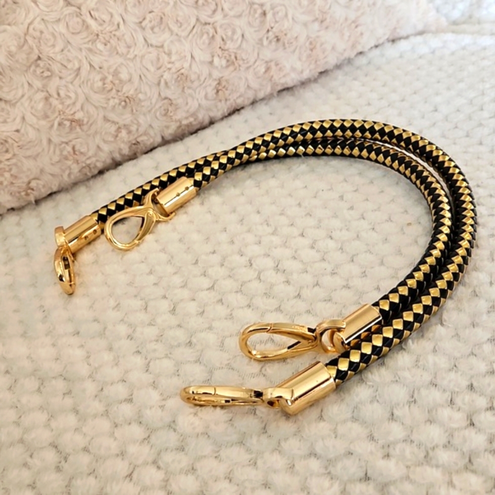 Replacement  Bag Straps. Braided Gold And Black Color. NWOT. 2 Total